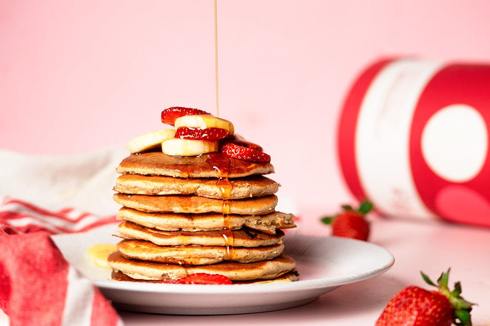 Strawberry And Banana Protein Pancakes Recipe.